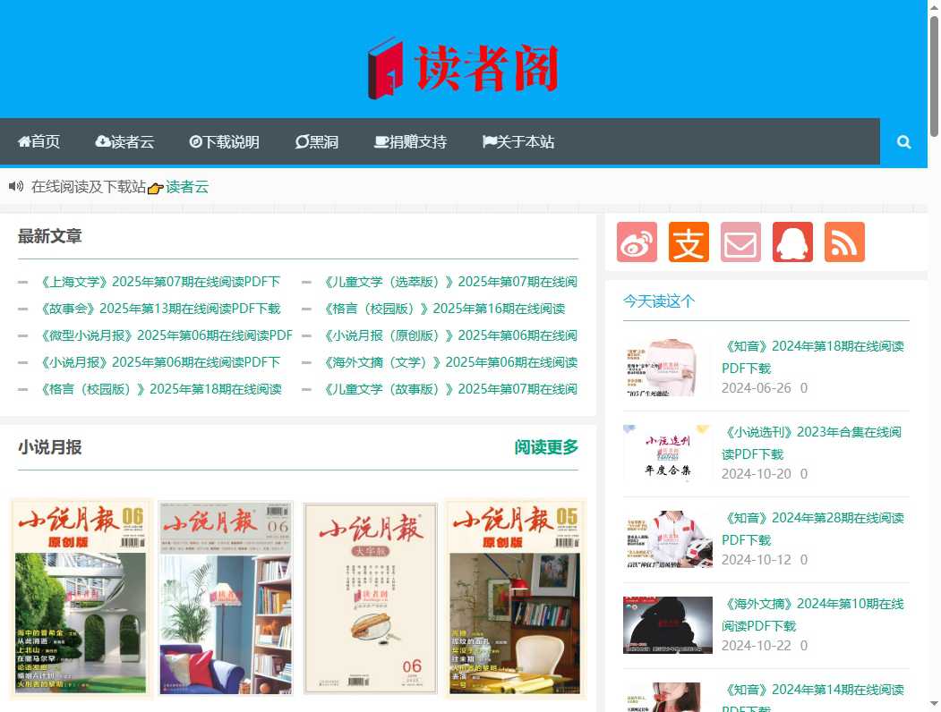 读者阁 网站截图