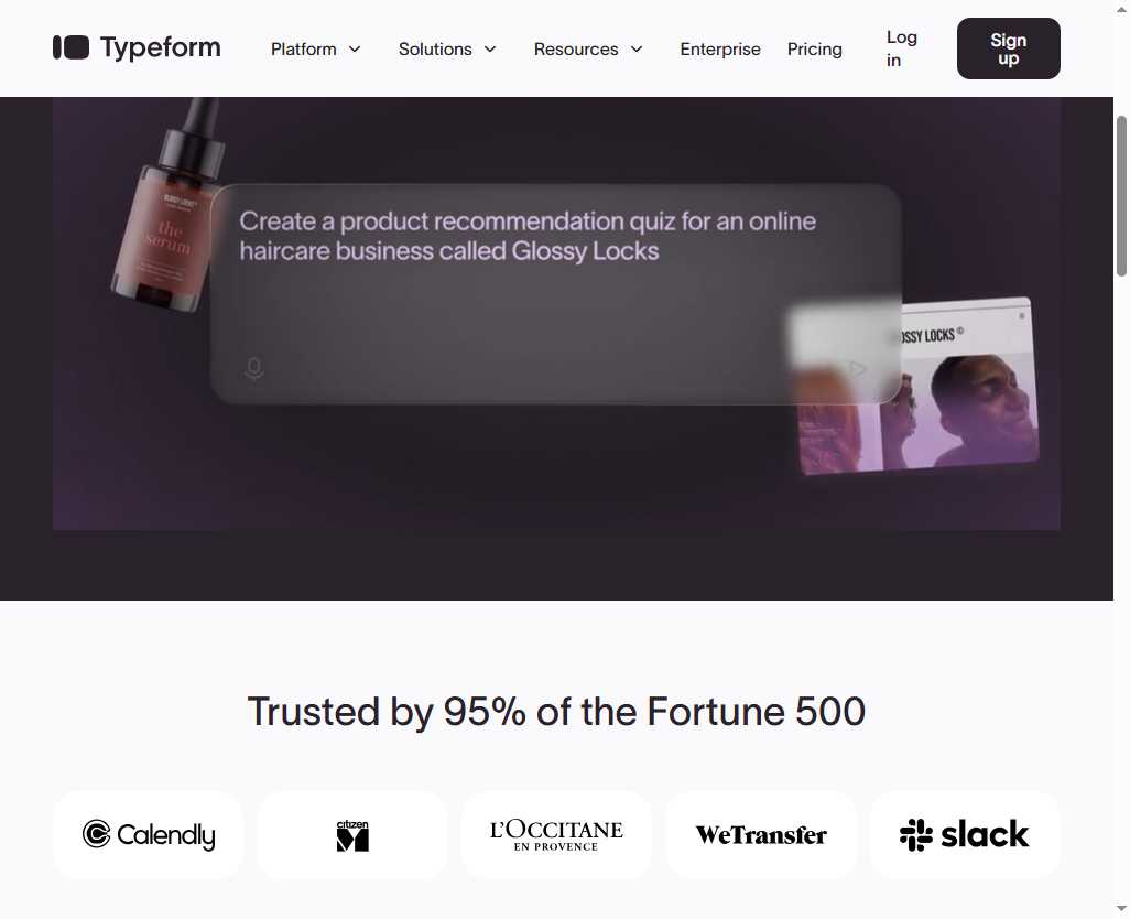 Typeform 网站截图