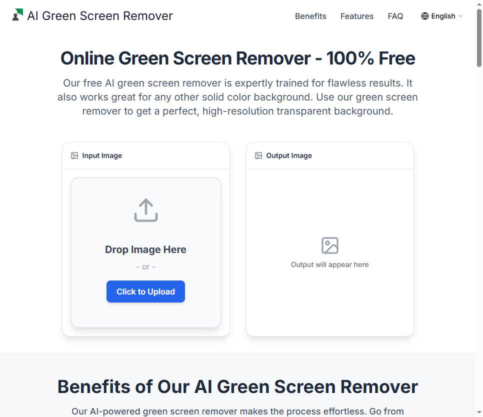 AI绿幕抠图 网站截图
