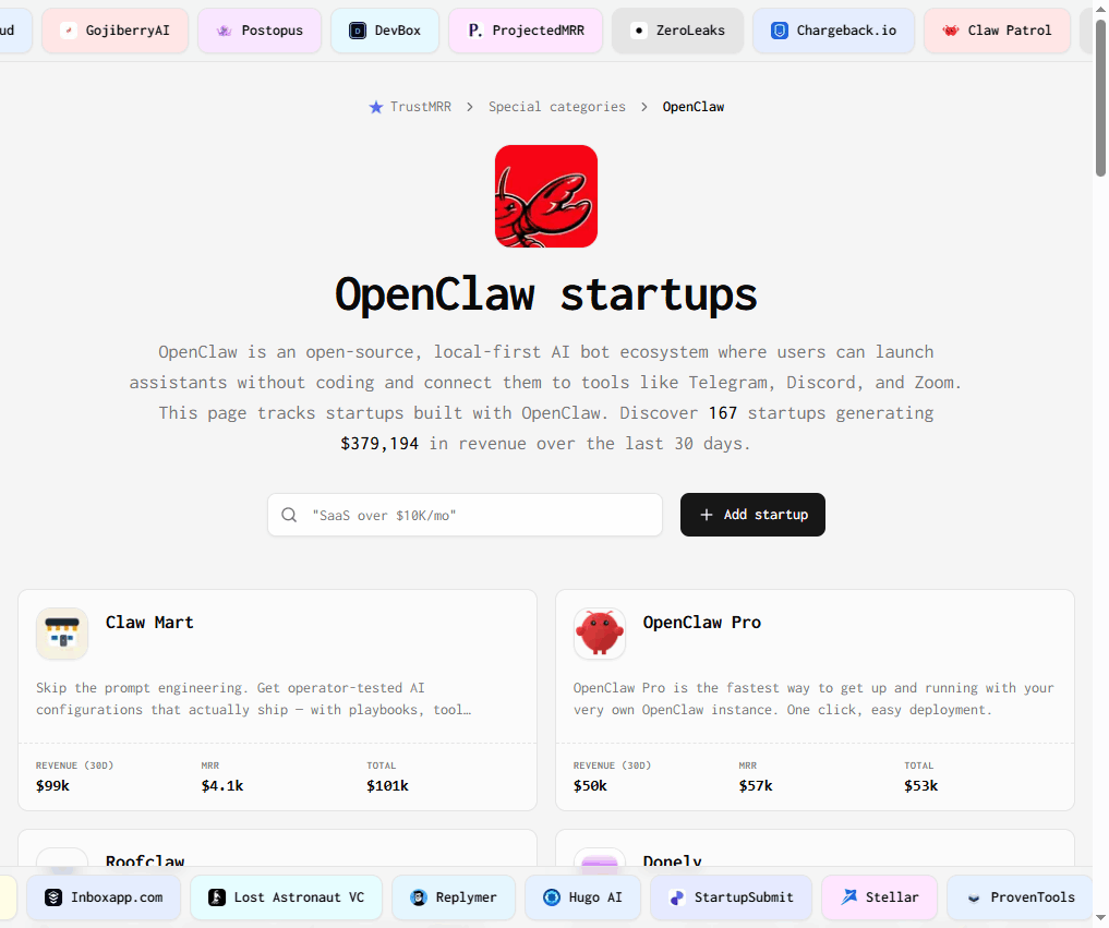 OpenClaw startups